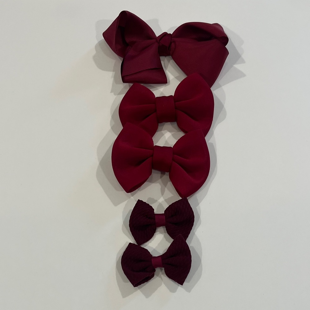 Set of Burgundy Hair Bows